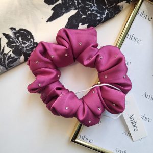 Mała gumka scrunchy z kryształkami violet